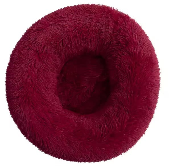 Cama antiestrés para perro grande — nido redondo lavable · Burdeos · S 40 cm