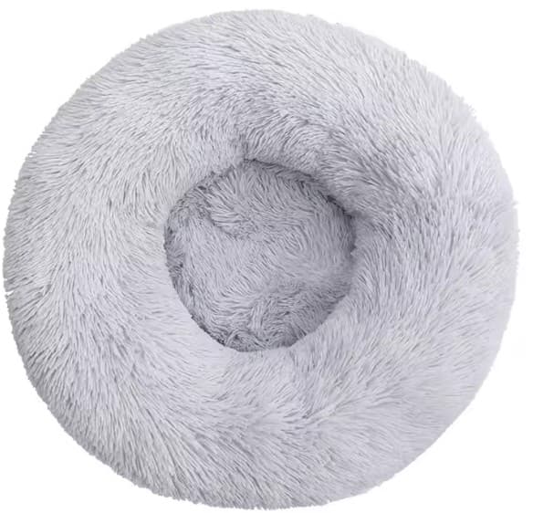 Cama antiestrés para perro grande — nido redondo lavable · Gris · S 40 cm