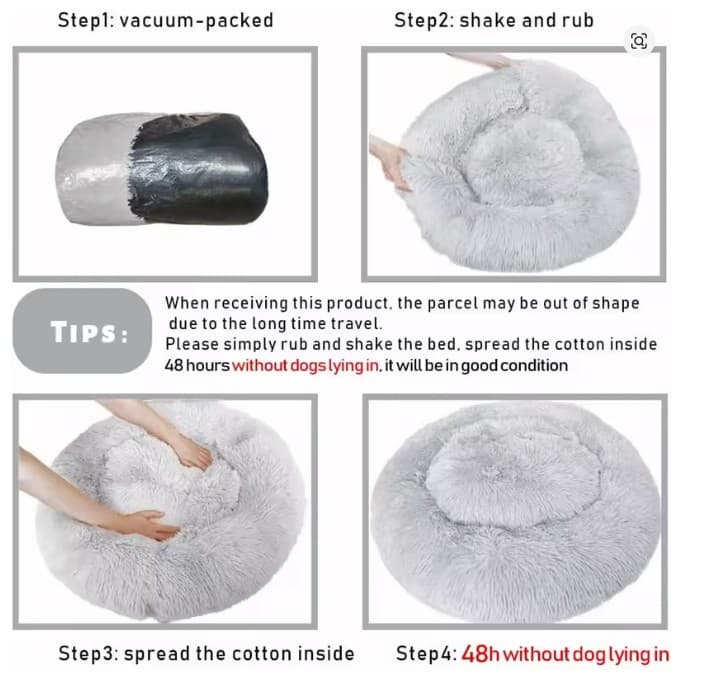 Instrucciones de uso de la cama nido para perro