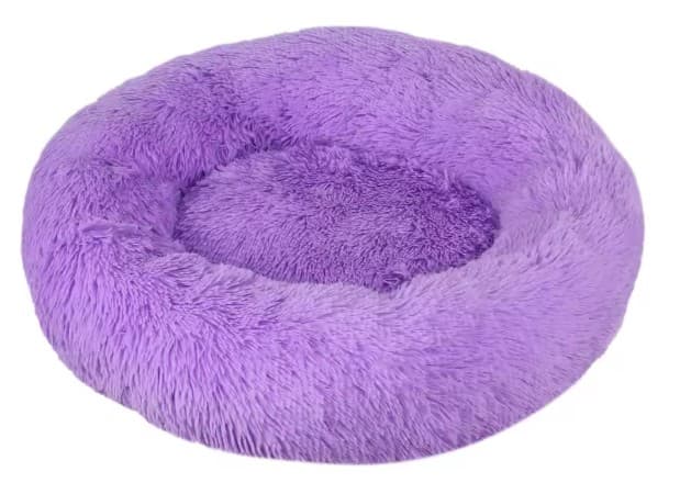 Cama antiestrés para perro grande — nido redondo lavable · Morado · S 40 cm
