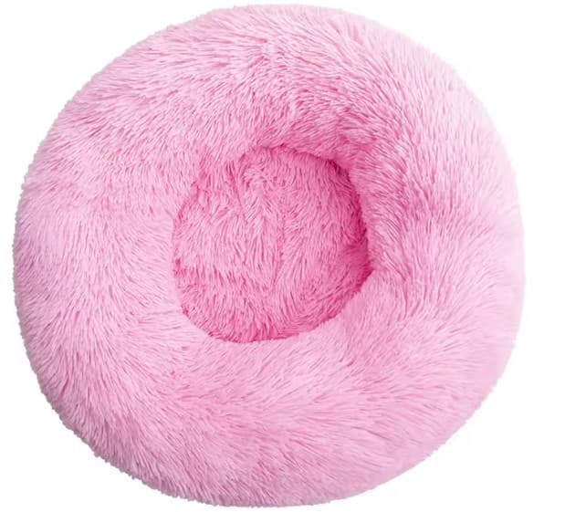 Cama antiestrés para perro grande — nido redondo lavable · Rosa oscuro · S 40 cm