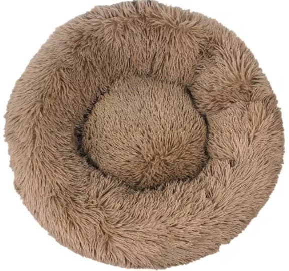 Cama antiestrés para perro grande — nido redondo lavable · Tierra · S 40 cm