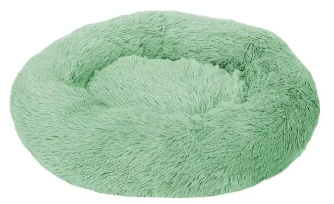 Cama antiestrés para perro grande — nido redondo lavable · Verde · S 40 cm