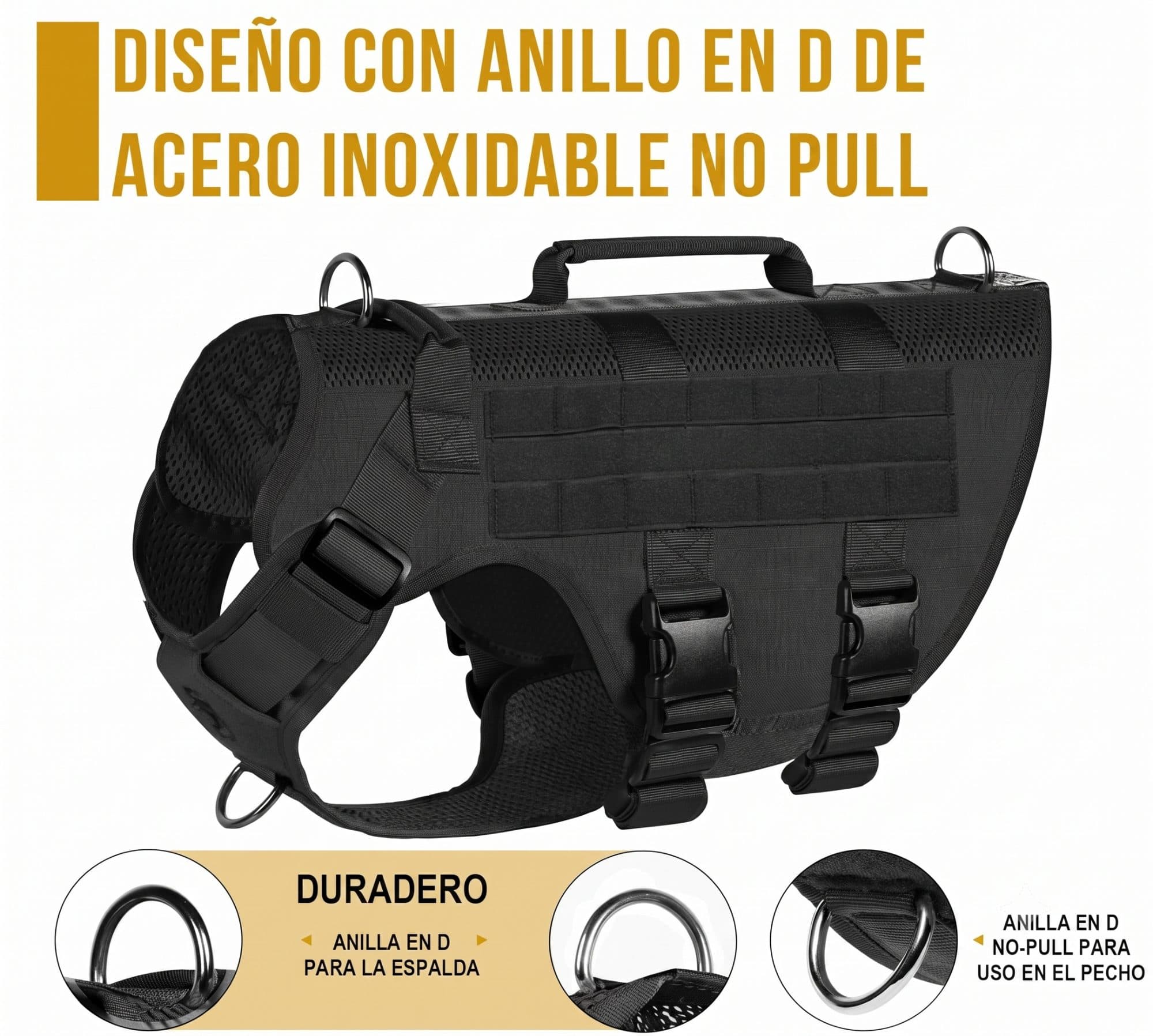 Arnés K9 Táctico anti-tirones · 3